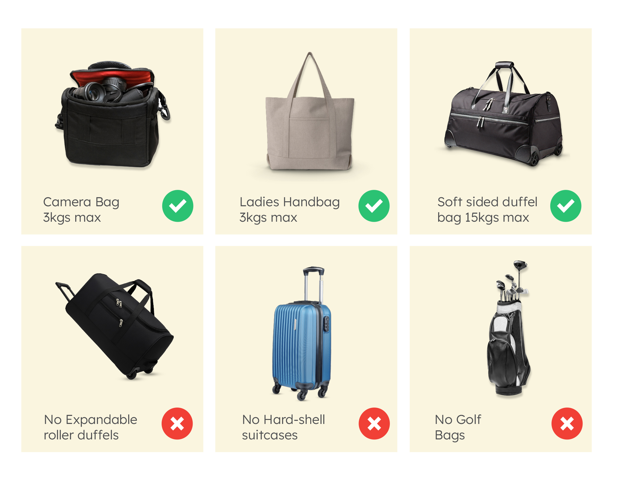 Scenic Air Safaris Baggage Allowance